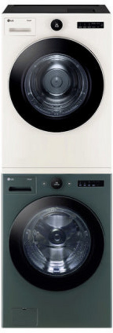 LG전자 트롬 오브제컬렉션 세탁기 + 건조기 + 키트 세트 KX24WS-2WA 24kg + 20kg 방문설치, FX24GNG-EN, 네이처베이지+네이처그린