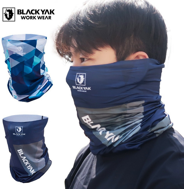 블랙야크 S-아이스멀티넥 UV 자외선차단 마스크 쿨링 복면 얼굴 햇빛 가리개, 네이비