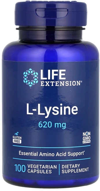 라이프익스텐션 L-라이신 620mg 베지 캡슐 100정, 단색, 1개 - 쿠팡