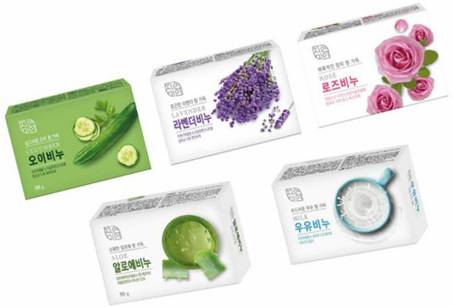자연미인 세안 클렌징비누 4P 장미비누 로즈비누, 라벤더