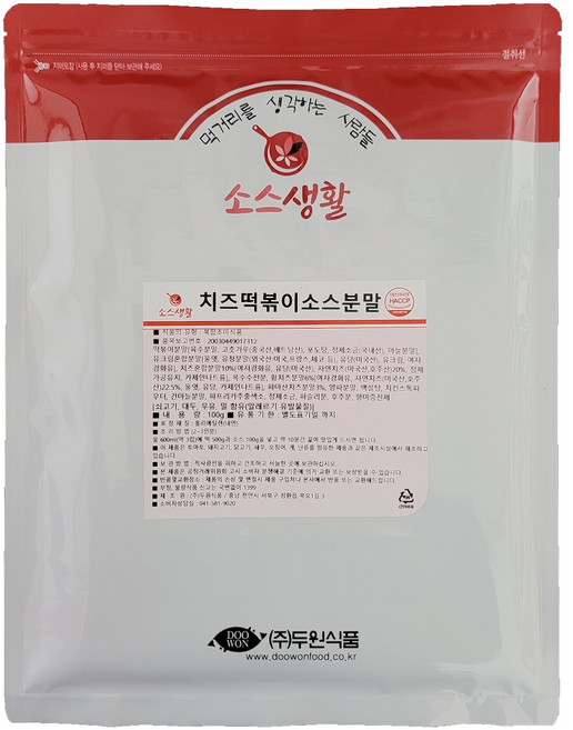 [두원식품] 치즈 떡볶이 소스 분말, 1개, 500g