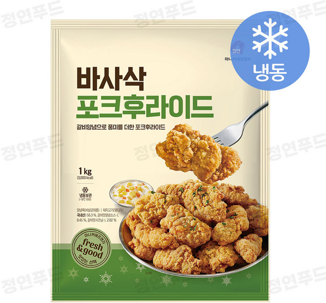 마니커에프앤지 바사삭 포크후라이드 (냉동) (원재료:돼지고기), 2개, 1kg