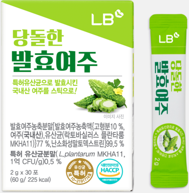 당돌한 발효여주 국내산 고농축 유산균함유 여주분말 스틱, 1박스, 60g