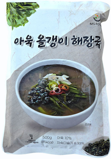 엠에스푸드 구수한 아욱 올갱이 다슬기해장국 500g, 1개