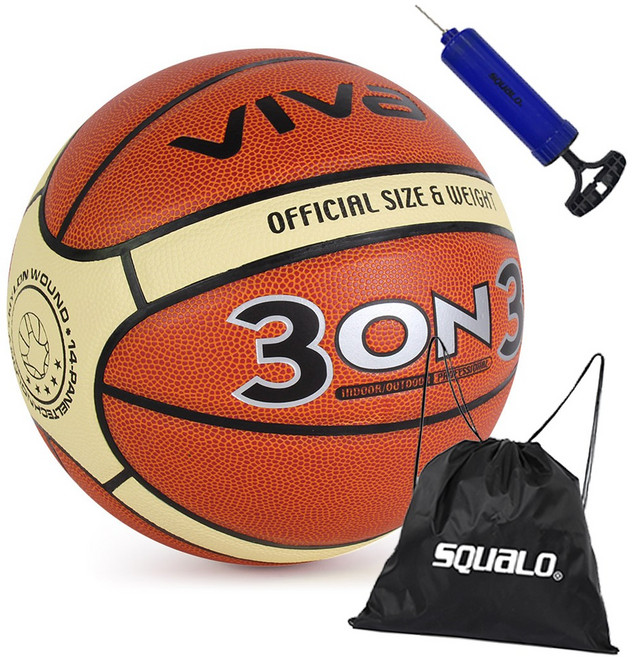 비바 농구공 7호 3ON3, 3on3 농구공 + SQ 가방 & 펌프, 1개