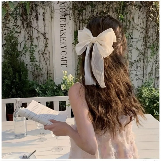 살랑 롱테일 빅 리본핀 여아 여성 아이 공주 발레 헤어 머리 삔