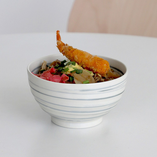 카스미 깊은 면기 2P세트 소면기 덮밥그릇, 2개, 카스미 깊은면기