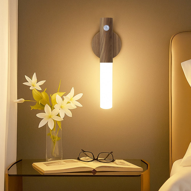 프랜베이 무타공 충전식 LED 센서등, 1개, 월넛