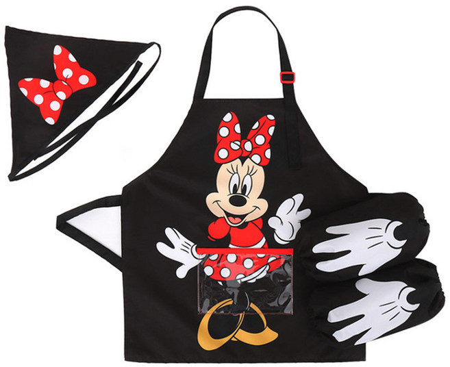 디즈니 미니마우스 클래식 앞치마 + 토시 + 두건세트 PN167
