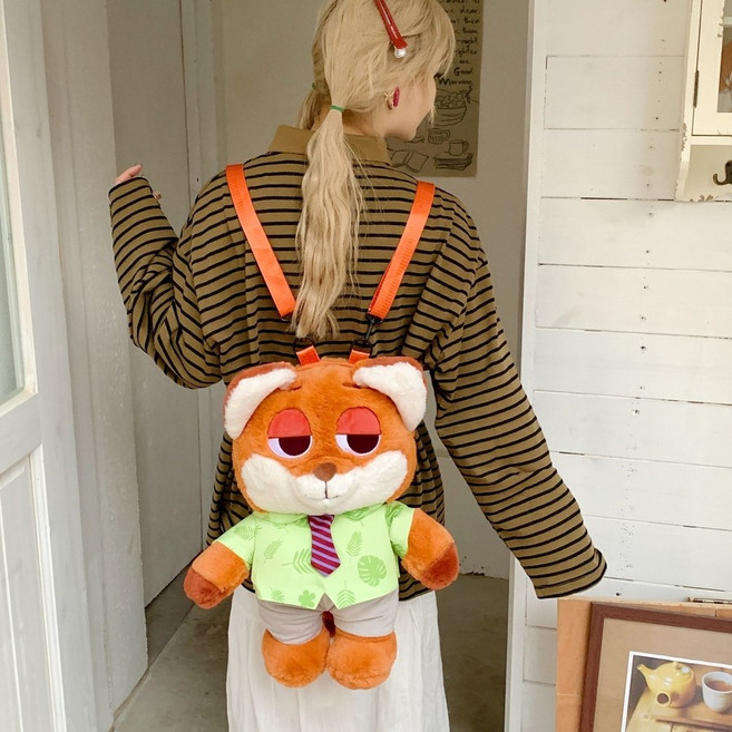 디즈니 주토피아 인형 가방 백팩 닉 주디 랏소베어 굿즈