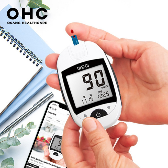 미드미 혈당측정기+시험지100매+침100개+솜100매, 1개