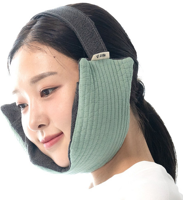 레드빈 팥으로 채운 턱관절 찜질팩, 세이지그린, 1개