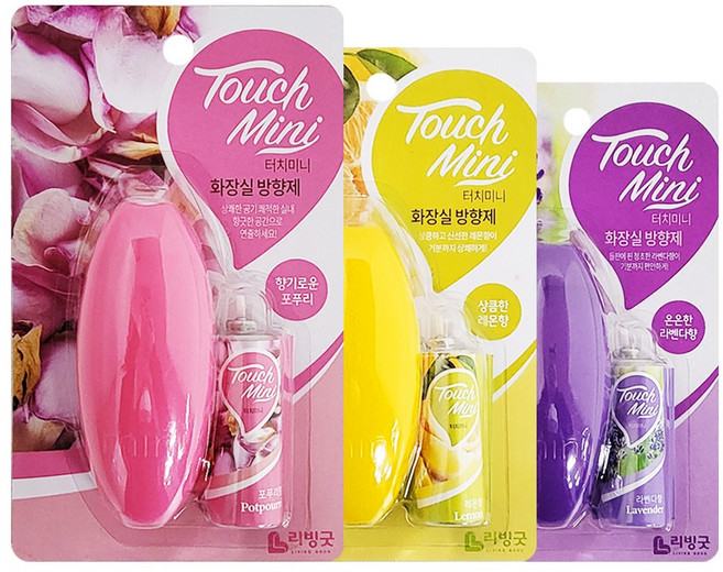 리빙굿 터치미니 화장실방향제(13ml) 분사형 악취제거 터치방향제 터치필 터치미니방향제 화장실터치방향제 터치미니리필 터치미니