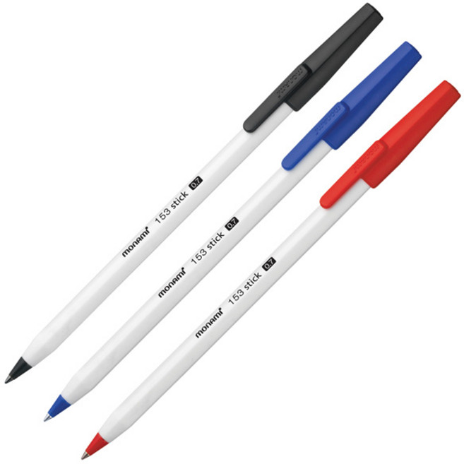 모나미 153 스틱 유성볼펜 0.7mm, 블랙, 12개입