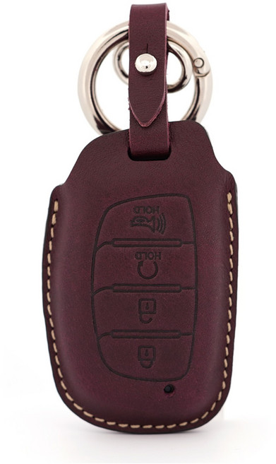 페레노 현대 캐스퍼 스마트키 가죽케이스 PH14 casper 키링, 미네르바복스 퍼플