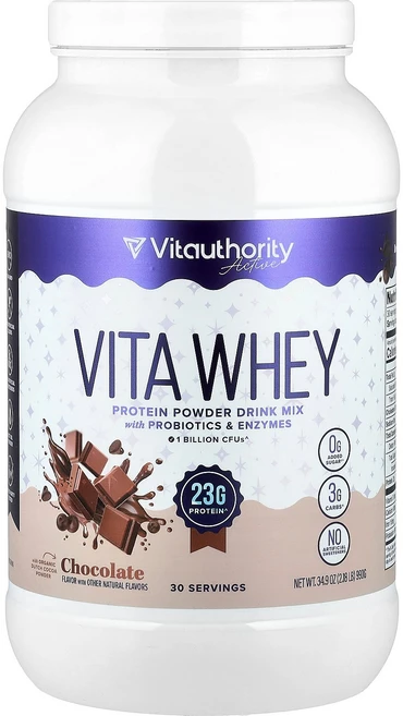 Vitauthority 액티브 비타 유청 단백질 분말 초콜릿 990g(2.18lb) Vitauthority (비타어쏘리티), 990g, 1개 - 쿠팡