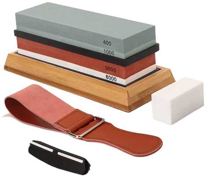 숫돌 세트 용 양면 숫돌 400/1000방 + 3000/8000방, 1세트