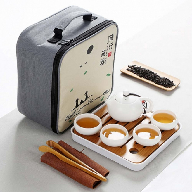 스토어-이유 티앤차여행다도세트화이트 티앤차 여행 다기세트 차판 포함 화이트, 상세페이지 참조, 1개