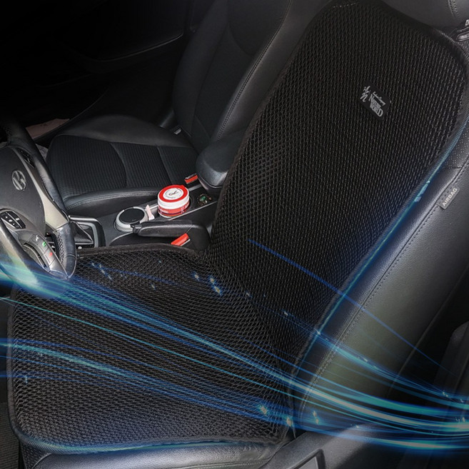 에코힐 국산 에어매쉬 자동차 쿨 시트커버 앞좌석 통풍시트 전차종, 쿨블랙, 1개