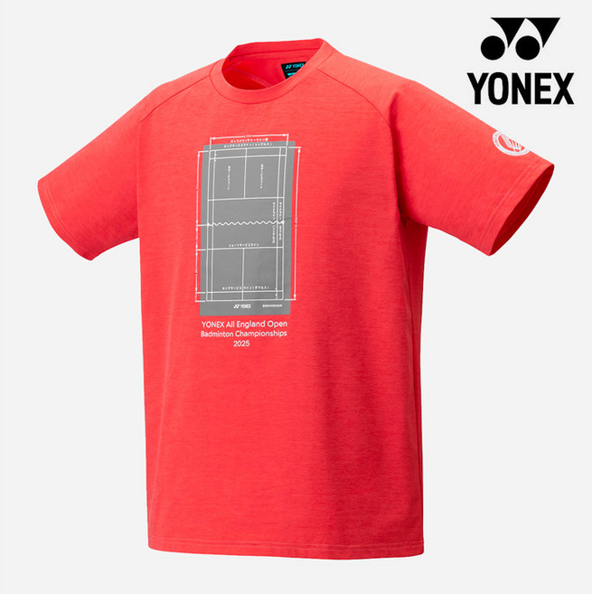 요넥스 티셔츠 2025SS YOB25001EX RED 25 전영오픈기념 남여공용 반팔 배드민턴 상의 오남스포츠