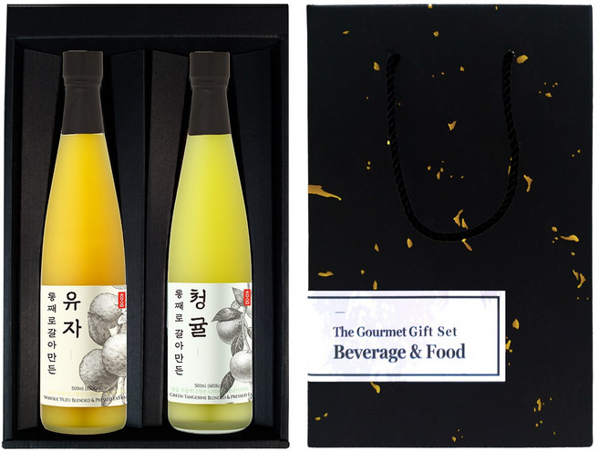 통째로 갈아만든 유자&청귤 선물세트, 1박스, 2개입, 500g