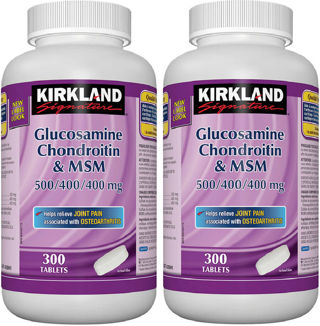 캐나다직구 커클랜드 글루코사민 콘드로이친 MSM Kirkland Signature Glucosamine Chondroitin & MSM, 2개, 300정