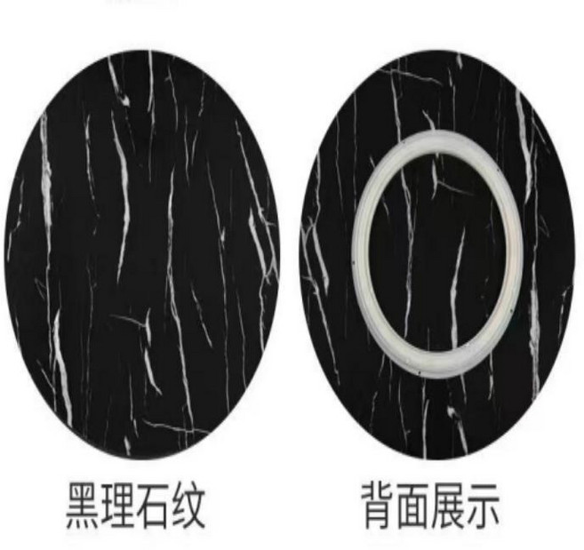 無品牌 圓形餐桌轉盤木質旋轉圓盤 簡約飯桌展臺大圓桌面酒店家用盆景底座, 雲墨黑-黑理石,直徑90釐米, 1個