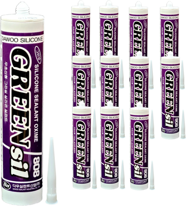 무초산 다용도 실리콘 그린씰 808 범용 실란트 금색, 12개