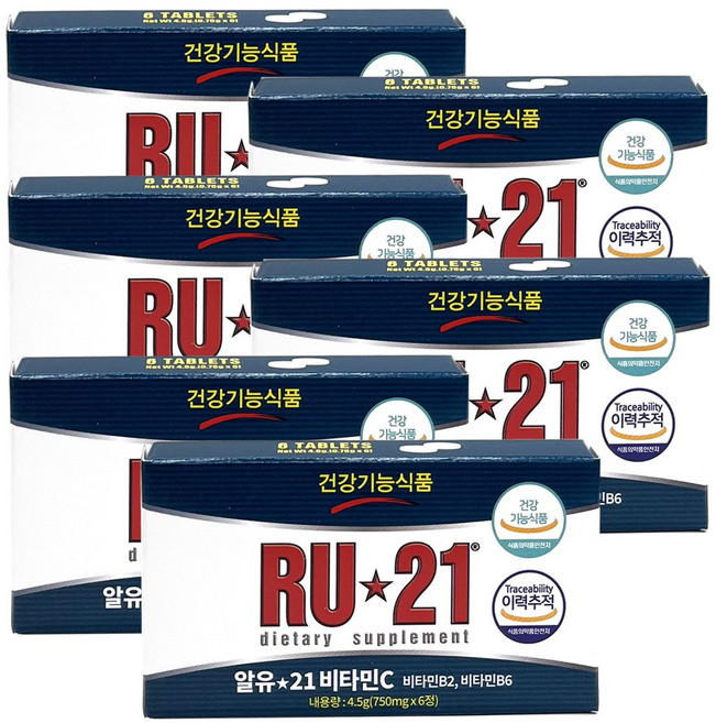 알유21/6정X6갑/36정/RU21/알유/비타민C, 6정, 6박스
