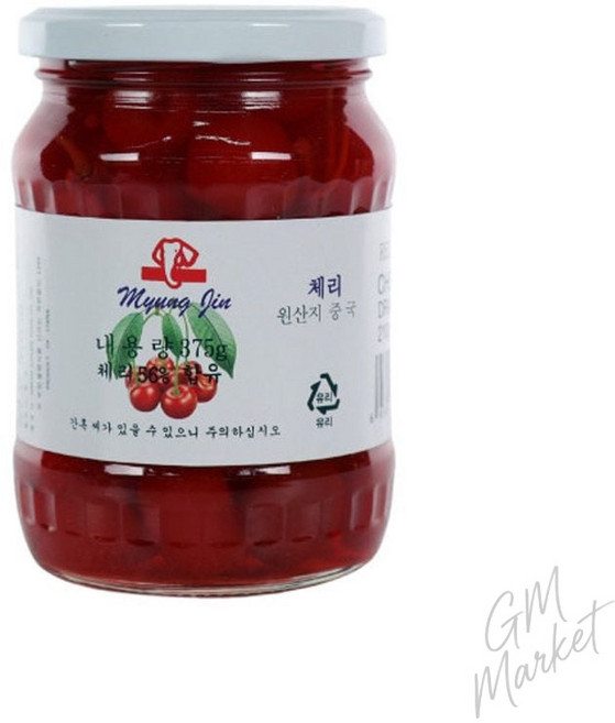 꼭지 레드 체리 당절임 375g 칵테일 디저트 베이킹 토핑용 칵테일체리 베이킹재료 마라시노체리