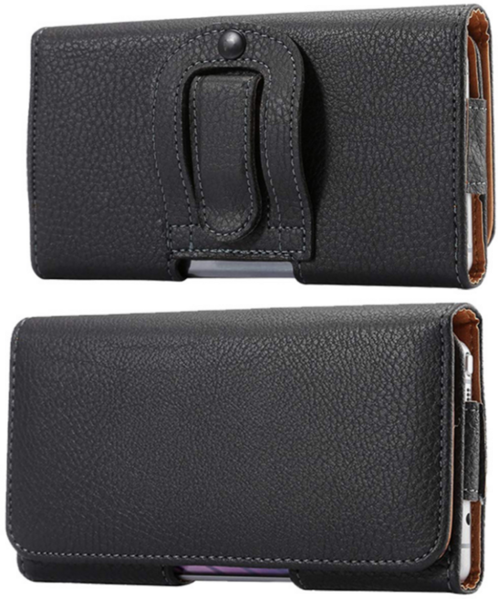 바이해랑 남성 휴대폰 벨트 케이스 허리 가방, 1개, 블랙 L