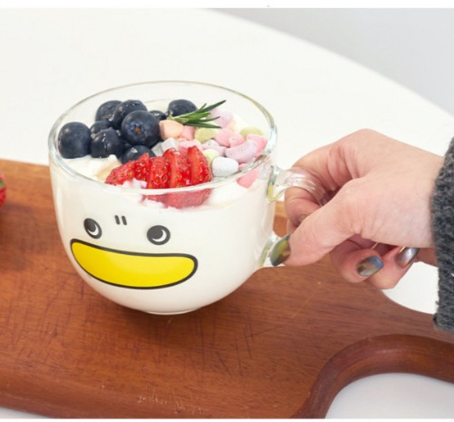 곽철이 굿즈 양면 시리얼볼, 1개, 투명