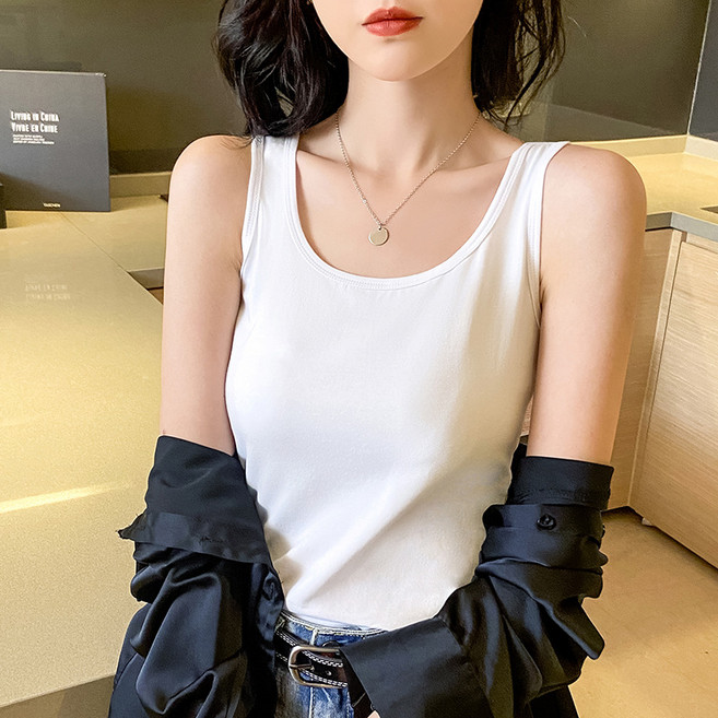 純棉小吊帶背心夏外穿薄款女高級感無袖顯瘦T恤內搭打底辣妹上衣