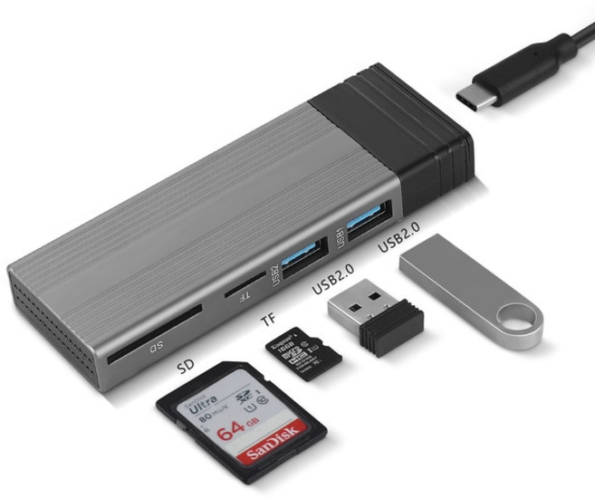 GUDGA-USB 허브 3.0 고속 M.2 NVME-USB 3.1 Gen2 10Gbps 알루미늄 NGFF SATA M2 SSD Csae M 키 B 2242 2280, China, usb hub-Gray, 1개