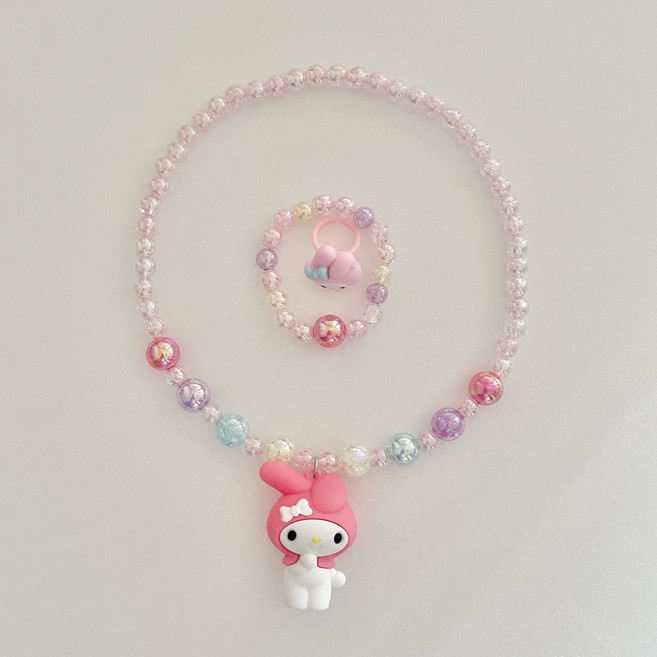 스위티영 입체 산리오 목걸이 팔찌 반지 세트