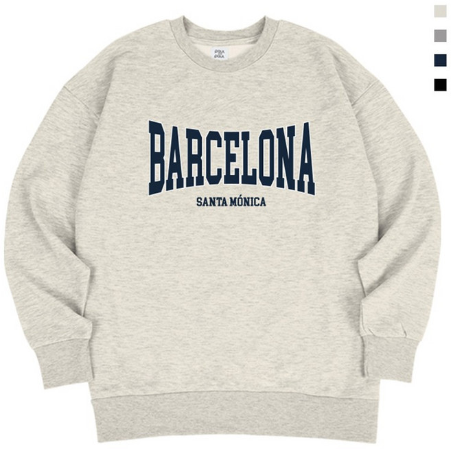 폴앤폴 바르셀로나 기모 오버핏 남여공용 맨투맨