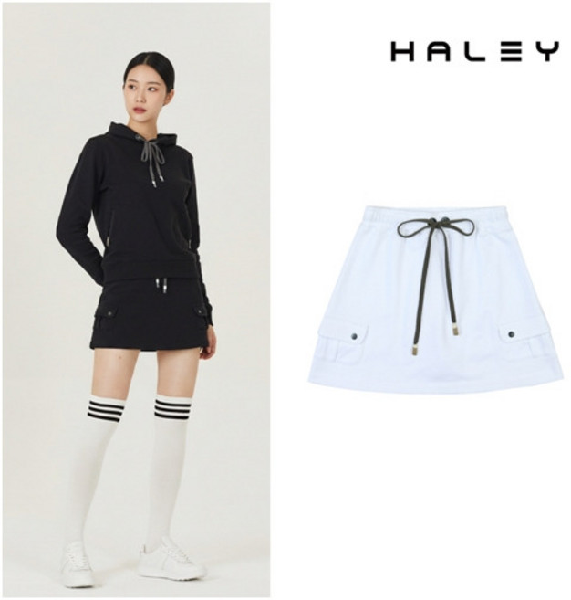 [헤일리] 골프 여성 스탠다드 핏 밴딩 큐롯 스커트 HF-KK1605