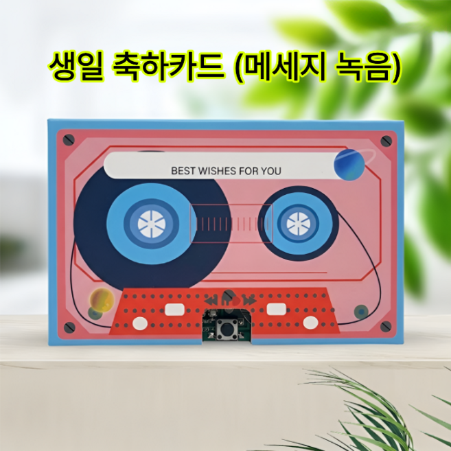 생일 축하카드 음성 녹음 메세지, 1개, 핑크