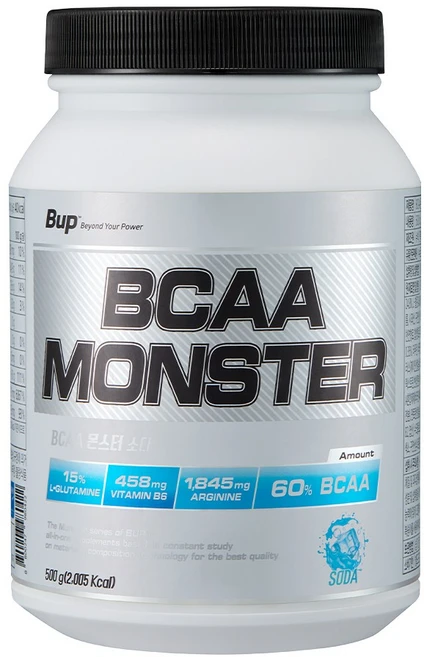 BUP BCAA몬스터 소다맛 류신 아미노산 헬스보충제 BCAA, 500g, 1개 - 쿠팡