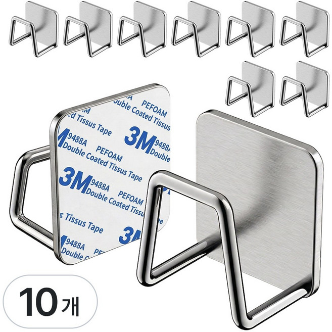티커스 3M 스텐 싱크대 수세미 다용도 거치대, 10개, 실버