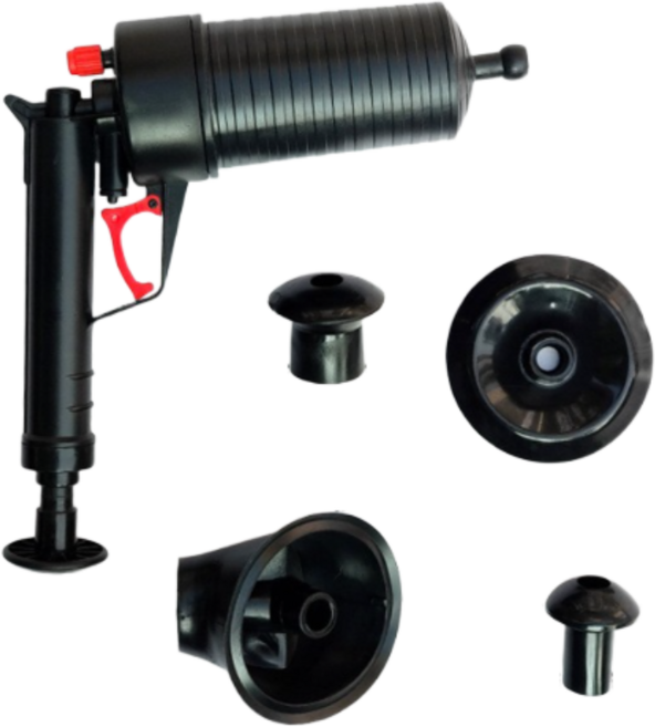 모어벨 변기 하수구 싱크대 초강력 수동 압축 뚫어뻥, 블랙