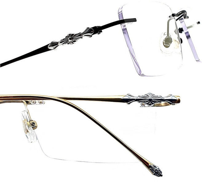 페이스오프 ALL 티타늄 무테안경 블루라이트 차단 안경 남자 여자 긱시크 사각 스퀘어 가벼운 안경테