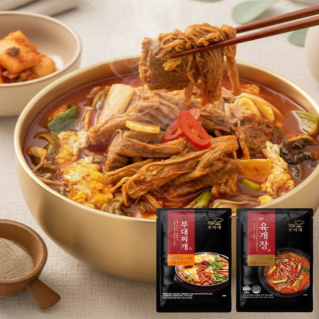 더 맛있는 소고기 육개장 5봉 + 사골육수 부대찌개 5봉, 600g, 10개