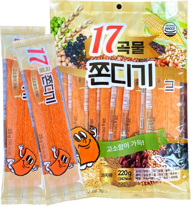 17곡물 대용량 쫀디기 / 쫀드기, 5개, 220g