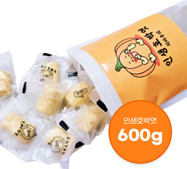 인생호박엿 수제 콩가루 호박엿 전통 간식 600g, 1개