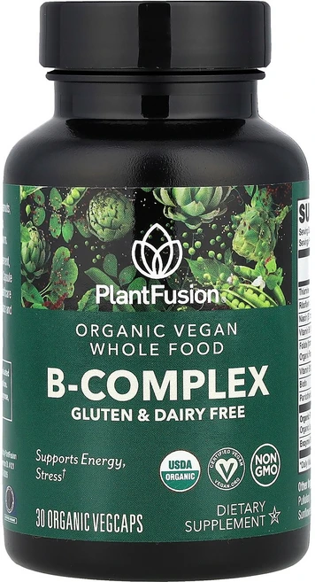 PlantFusion 유기농 비건 B-복합체 베지 캡슐, 30 개 - 쿠팡