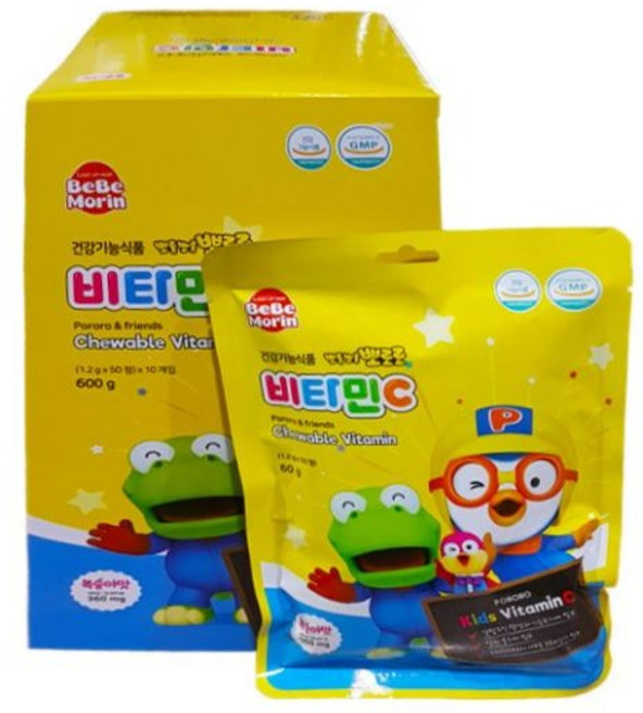 베베모린 뽀롱뽀롱 뽀로로 복숭아맛 비타민C, 50정, 3개