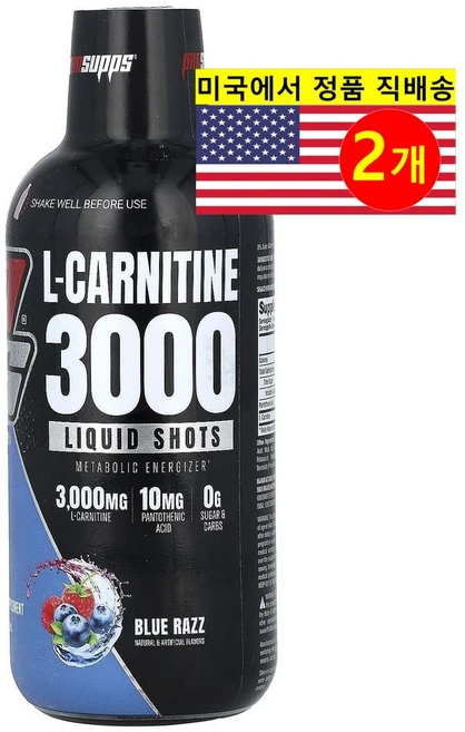 ProSupps 프로섭스 L-카르니틴 L-Carnitine 3000mg 블루라즈맛, 2개, 473ml - 쿠팡