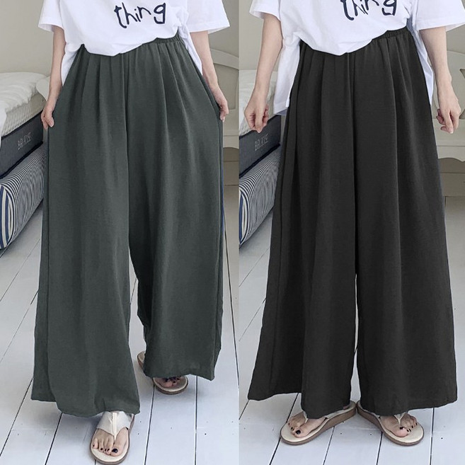 애플망고옷장 1+1 빅사이즈 여름 시원아사 치마바지 오버핏 와이드통팬츠