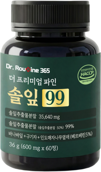 닥터루틴365 더 프리미엄 파인 솔잎 99% 식약청인증, 1개, 60정